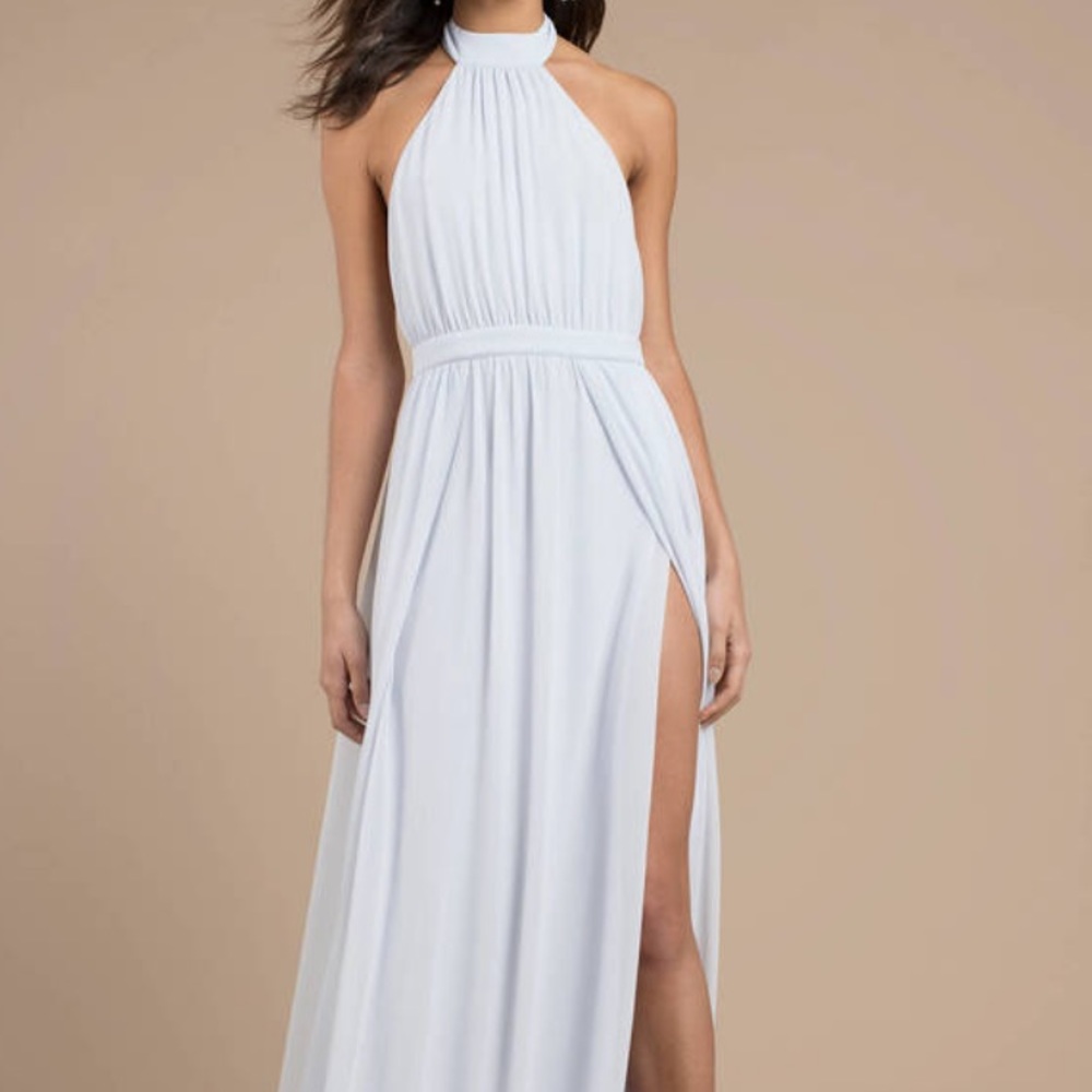 Toby Tara Halter Maxi Dress in Light Blue
